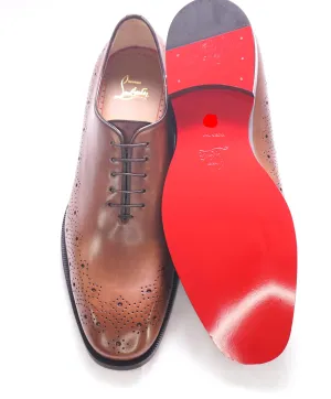 $1,200 CHRISTIAN LOUBOUTIN - *CORTEOBELLO* Brown Brogue Oxfords - 11 US (44 EU)