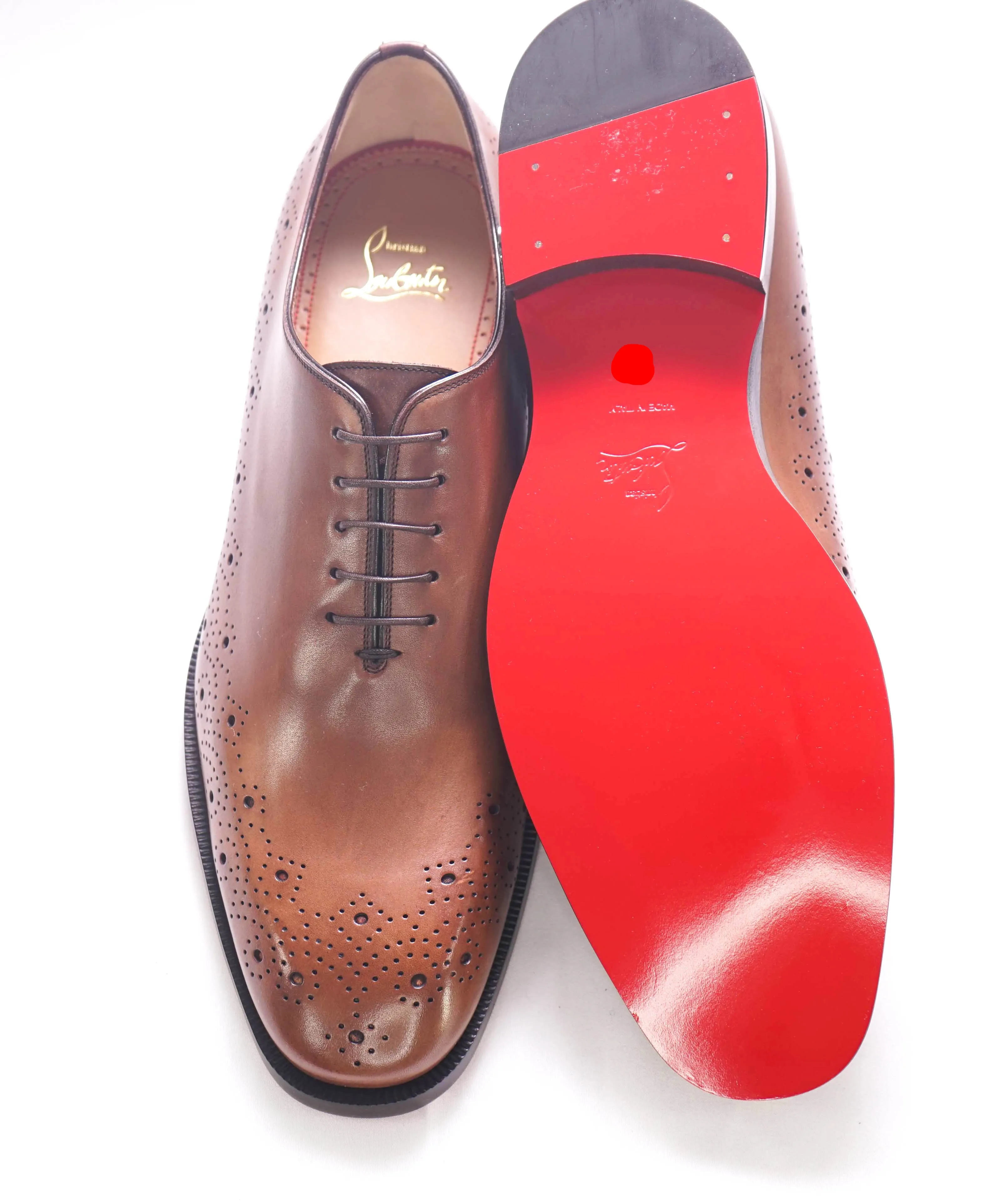 $1,200 CHRISTIAN LOUBOUTIN - *CORTEOBELLO* Brown Brogue Oxfords - 11 US (44 EU)