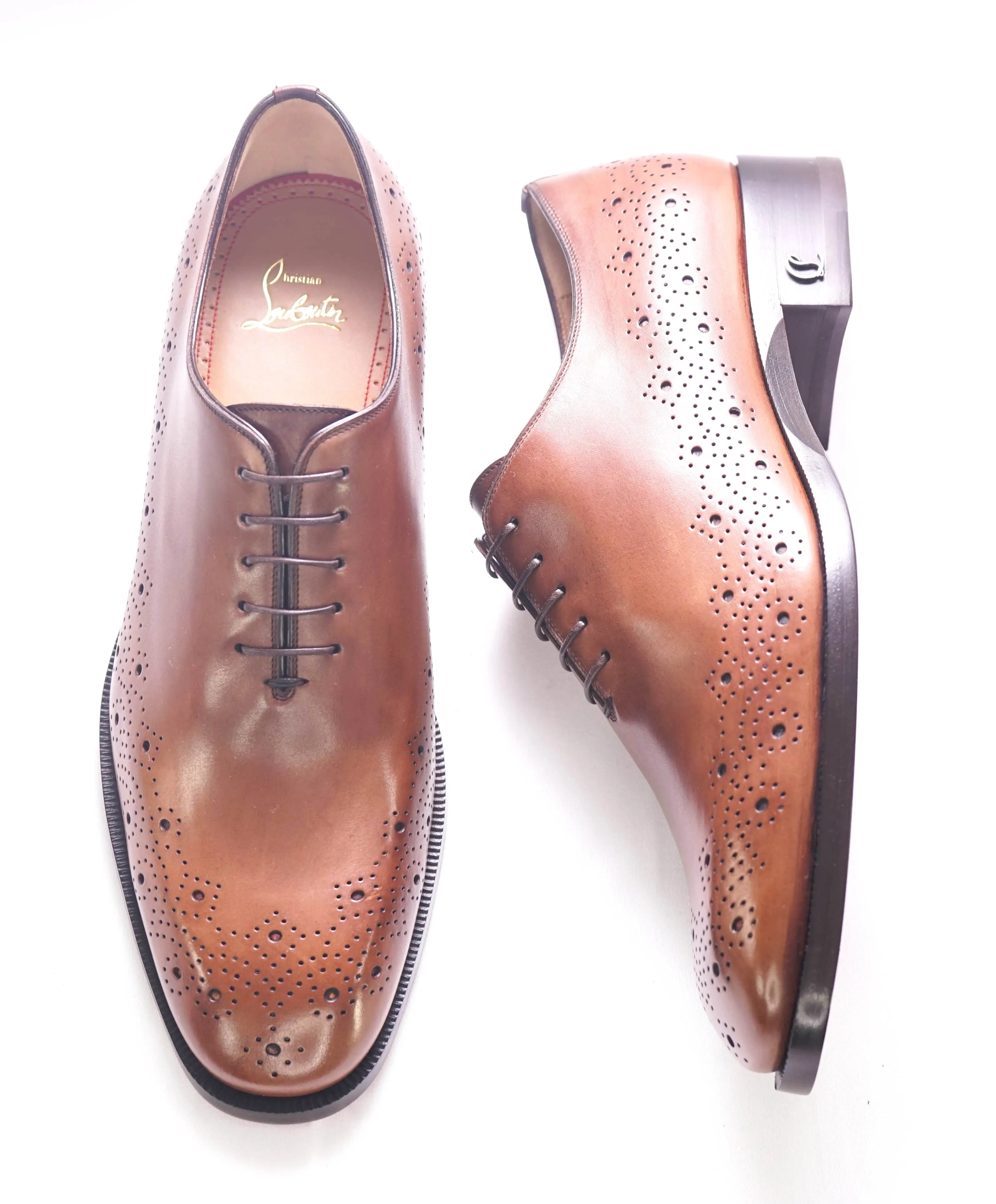 $1,200 CHRISTIAN LOUBOUTIN - *CORTEOBELLO* Brown Brogue Oxfords - 11 US (44 EU)