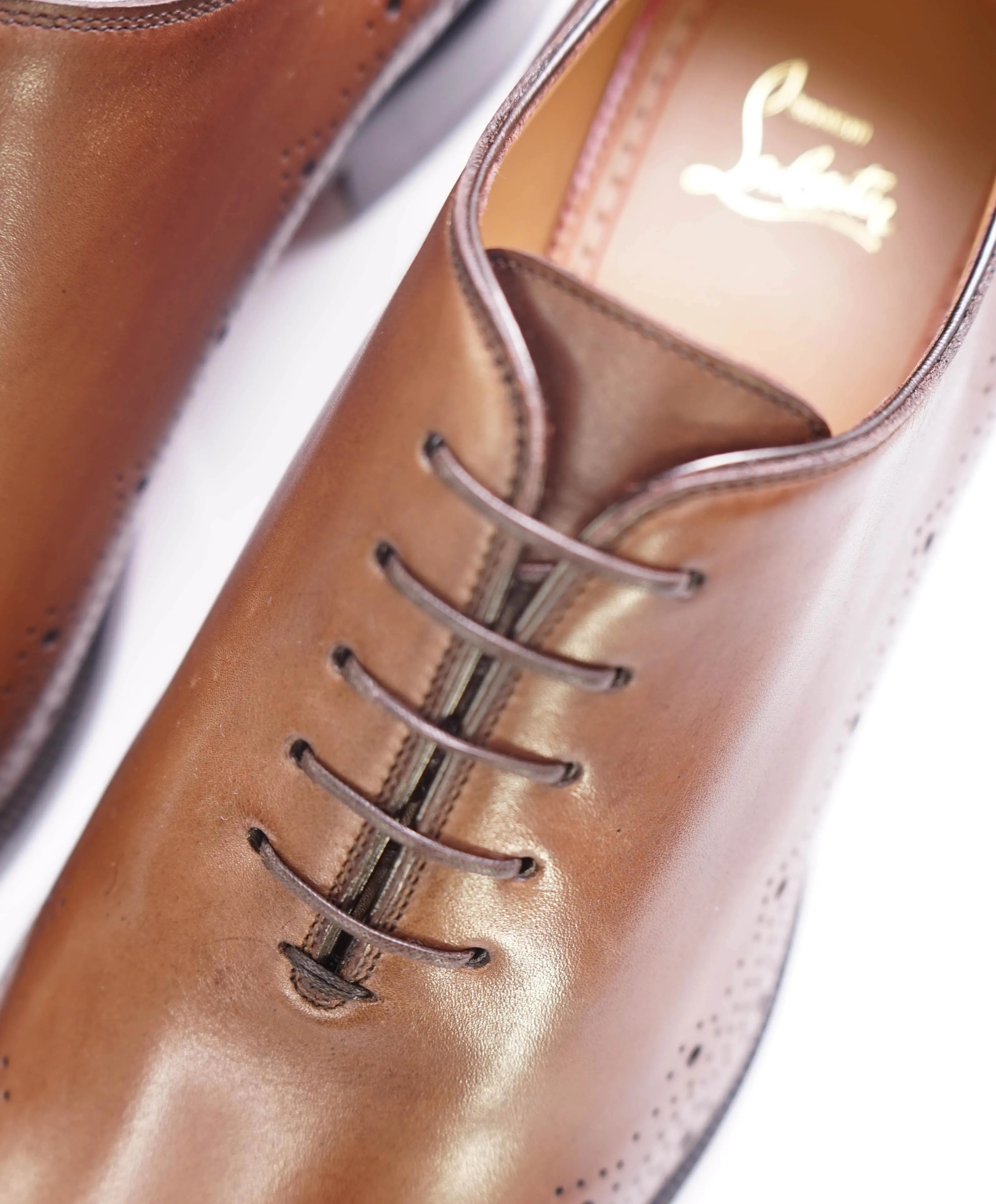 $1,200 CHRISTIAN LOUBOUTIN - *CORTEOBELLO* Brown Brogue Oxfords - 11 US (44 EU)