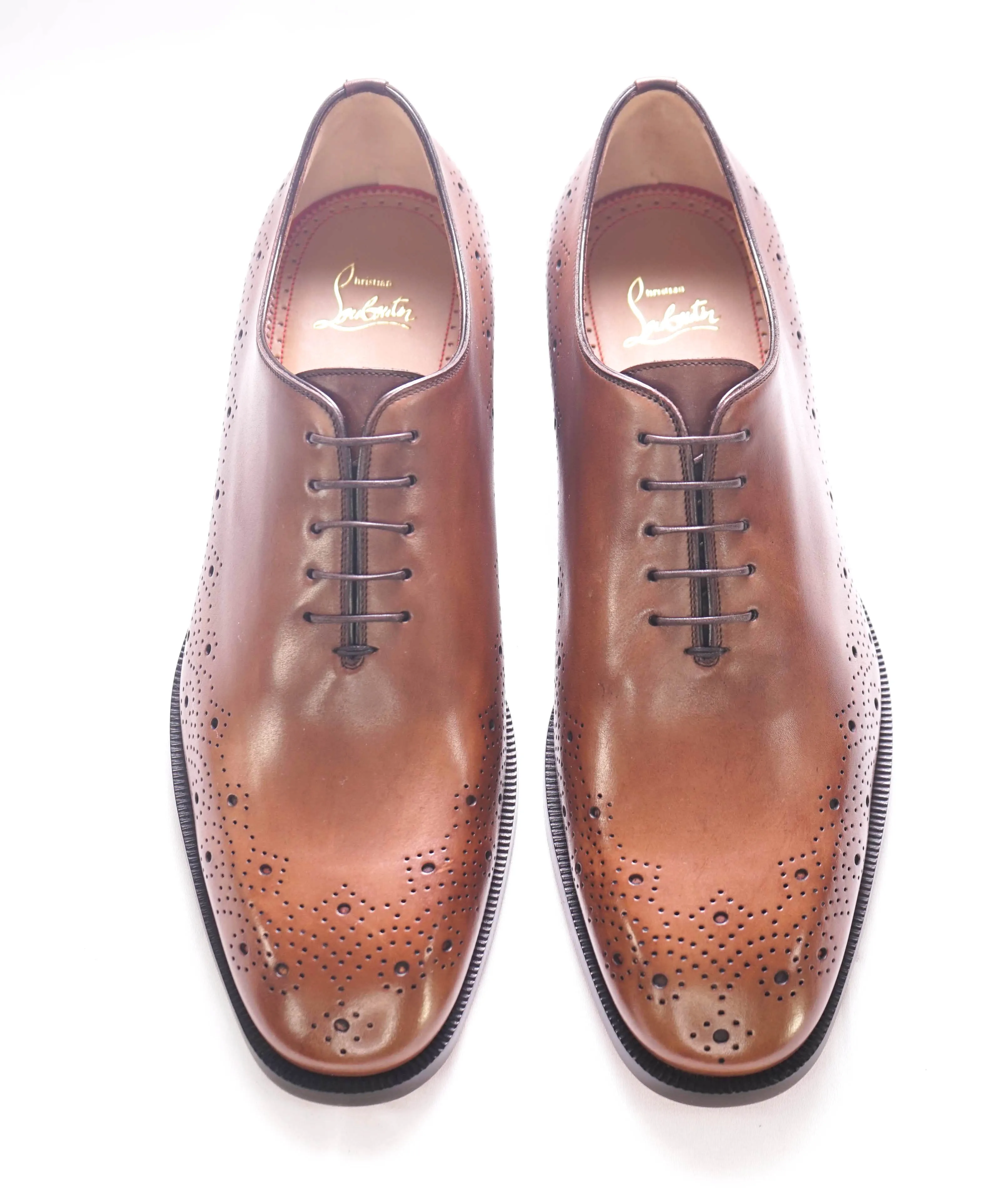 $1,200 CHRISTIAN LOUBOUTIN - *CORTEOBELLO* Brown Brogue Oxfords - 11 US (44 EU)