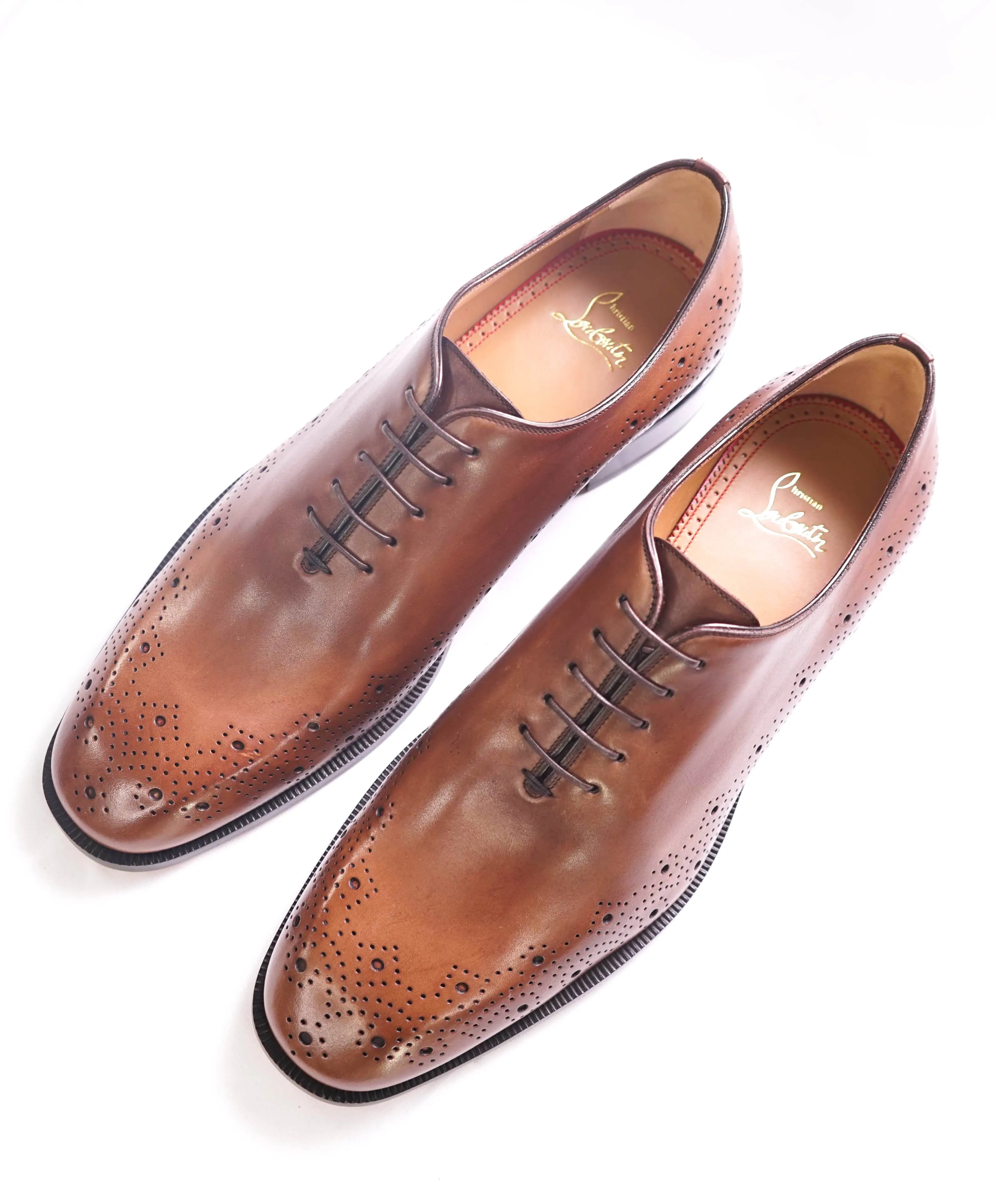 $1,200 CHRISTIAN LOUBOUTIN - *CORTEOBELLO* Brown Brogue Oxfords - 11 US (44 EU)