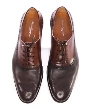 $1,250 SALVATORE FERRAGAMO - "TRAMEZZA SPECIAL EDITION" Brown Oxfords - 11.5 EE