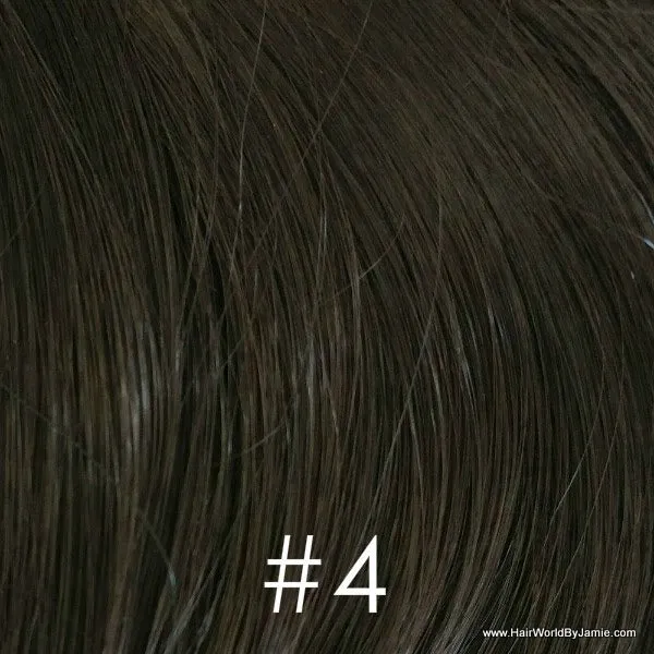 12" Long Straight Hair Human Hair Clip-On Piece, Clip in Bangs, Volumizer