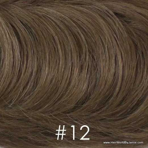 12" Long Straight Hair Human Hair Clip-On Piece, Clip in Bangs, Volumizer
