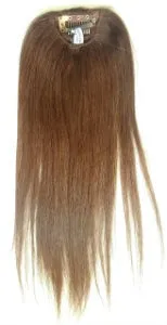 12" Long Straight Hair Human Hair Clip-On Piece, Clip in Bangs, Volumizer
