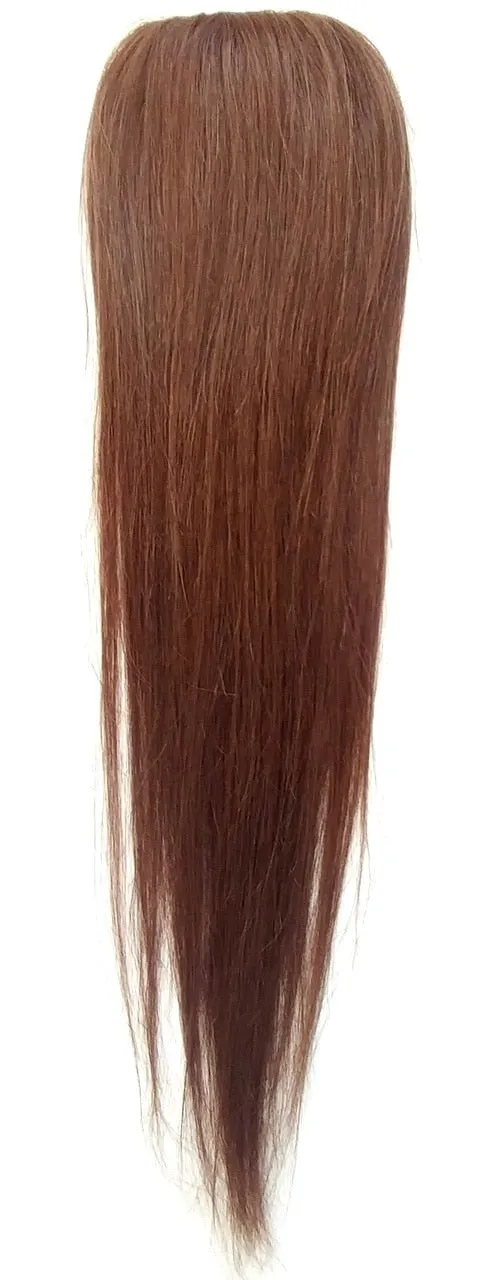 12" Long Straight Hair Human Hair Clip-On Piece, Clip in Bangs, Volumizer
