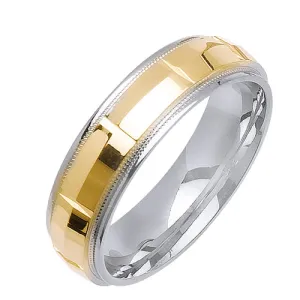 14K or 18K White and Yellow Gold Ring