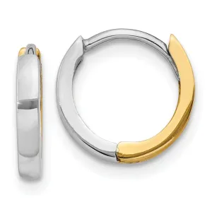 14k Two-tone Polished Small Hoop Earrings