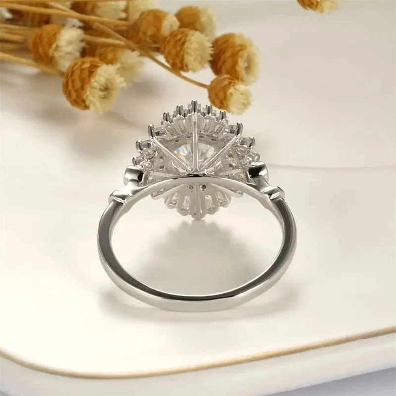 14k White Gold 1.0 Ct Diamond Vintage Baguette Engagement Ring