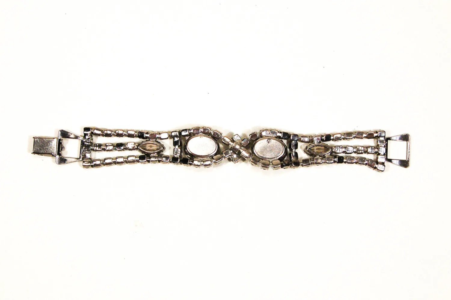 1960s Iris Glass Rhinestone Bracelet