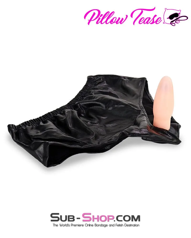 2732DL      Spandex Butt Plug Pants with Medium Flesh Anal Plug