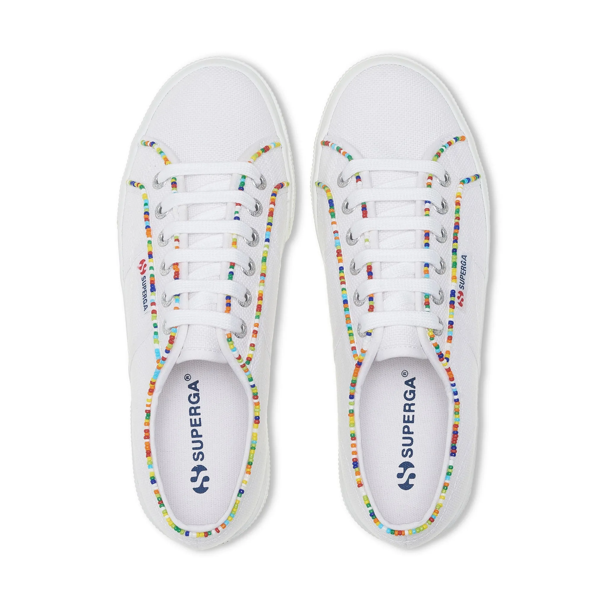2740 Multicolor Beads Sneakers - White Multicolor Beads