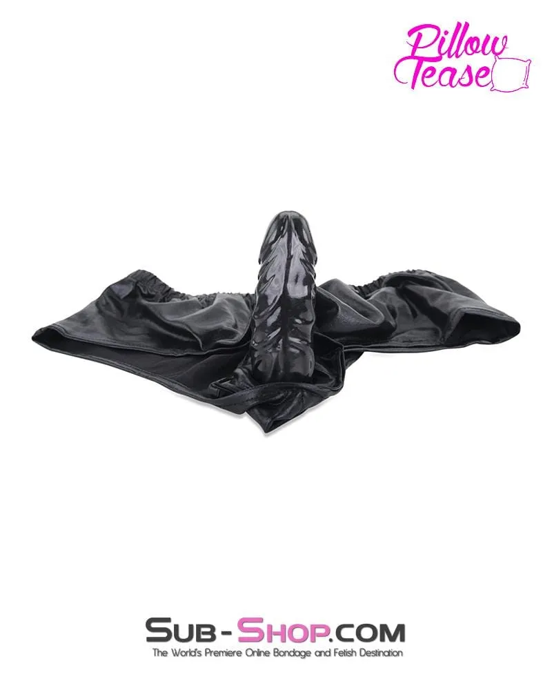 2744MQ-SIS      Pretty Sissy Boi Mistress Sessions Black 4-Way Stretch PVC Dildo Panty