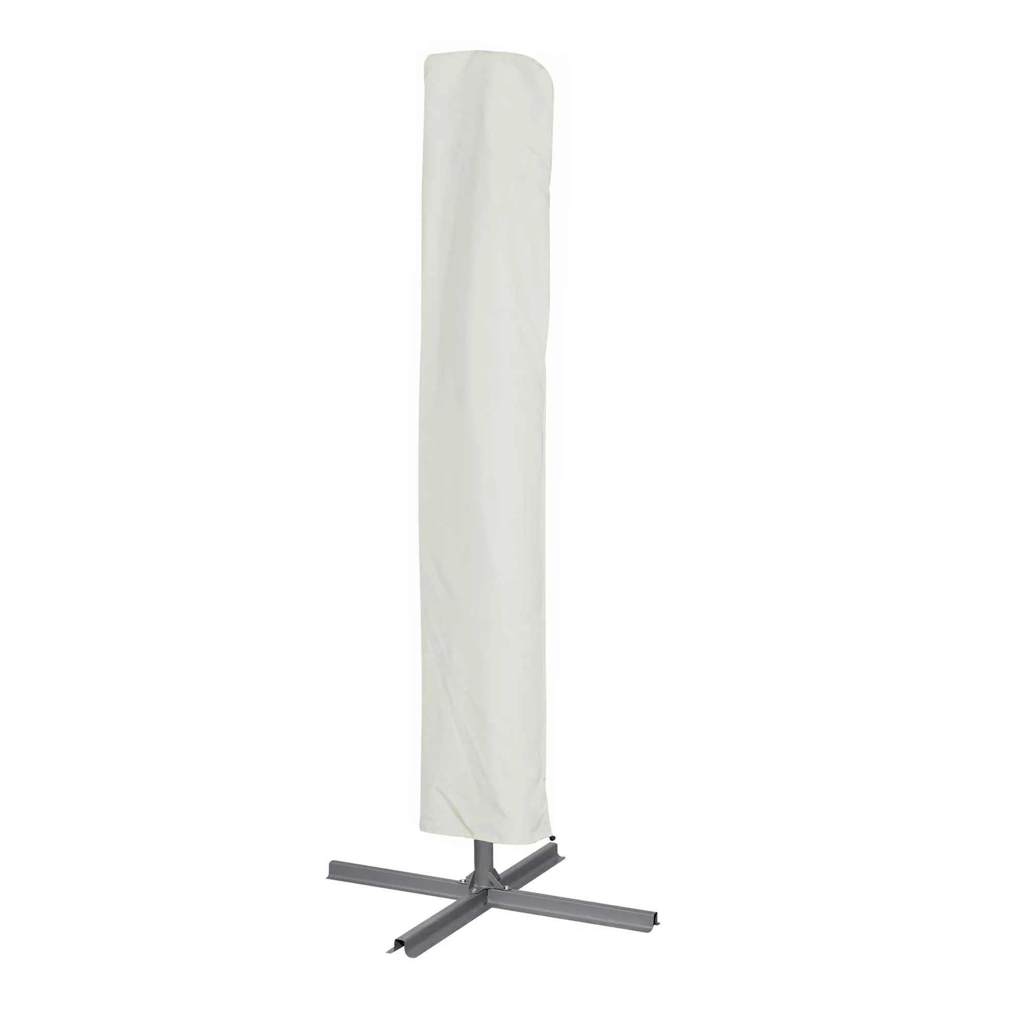 Ø3m Banana Parasol/Umbrella, Cover and Base Bundle, 8 Rib, Crank Handle, Cream Canopy - DG271