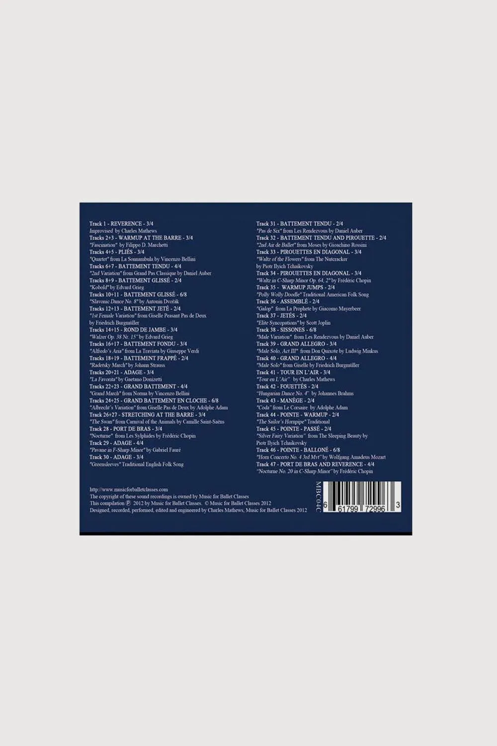70134 - CD Music For Ballet Classes Vol.4 By Charles Mathews