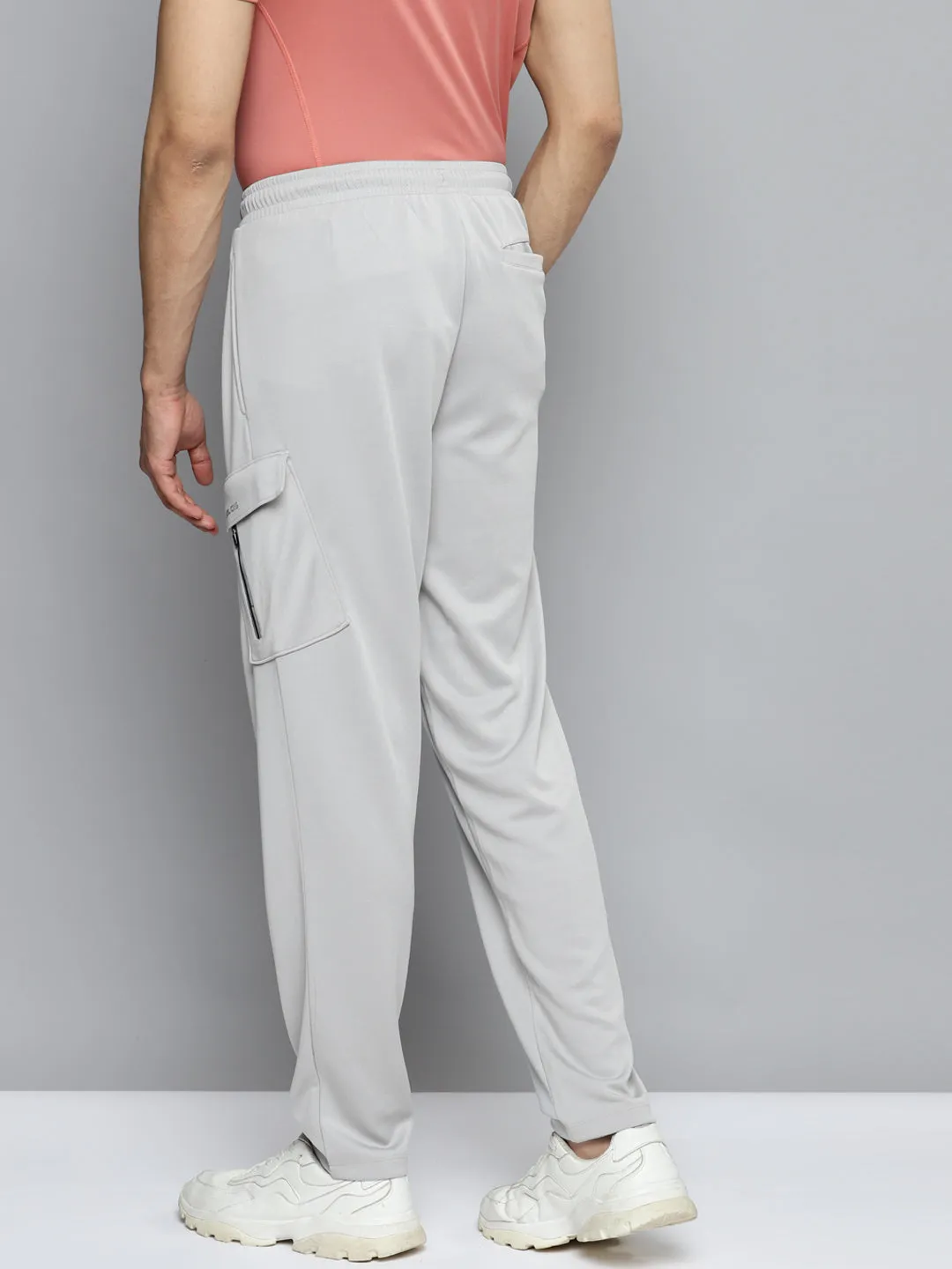 Alcis Men Grey Solid Slim Fit Running Track Pants