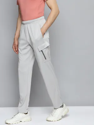 Alcis Men Grey Solid Slim Fit Running Track Pants