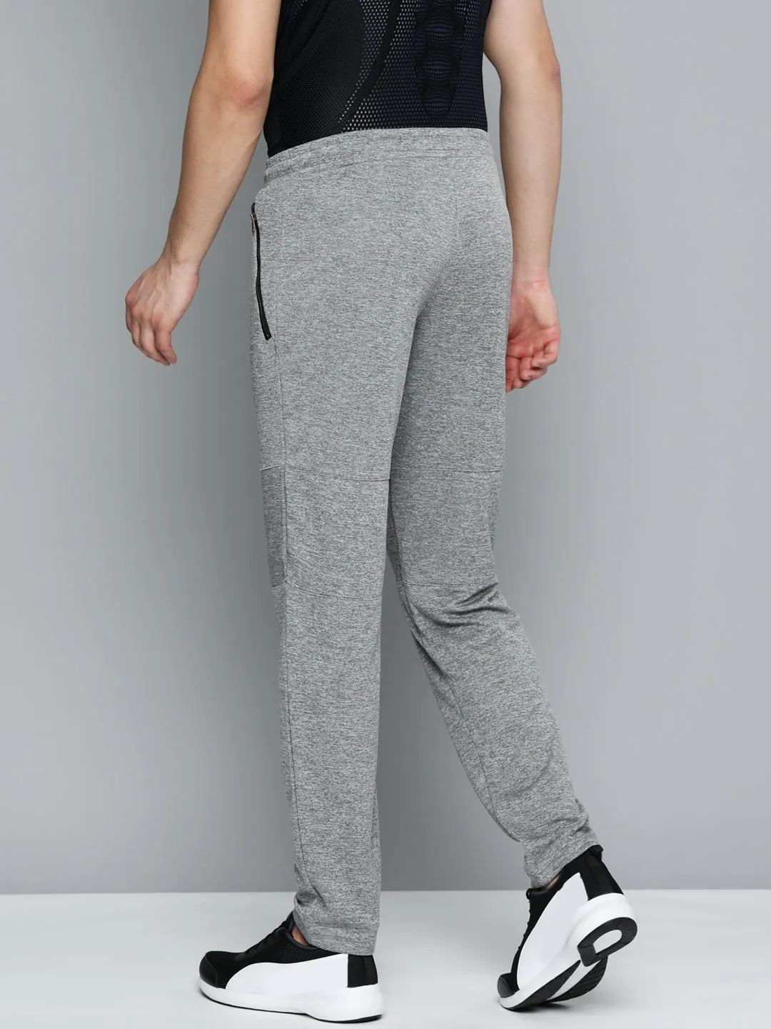 Alcis Men Grey Solid Slim Fit Track Pants