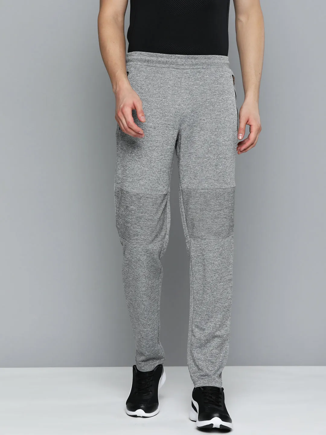 Alcis Men Grey Solid Slim Fit Track Pants