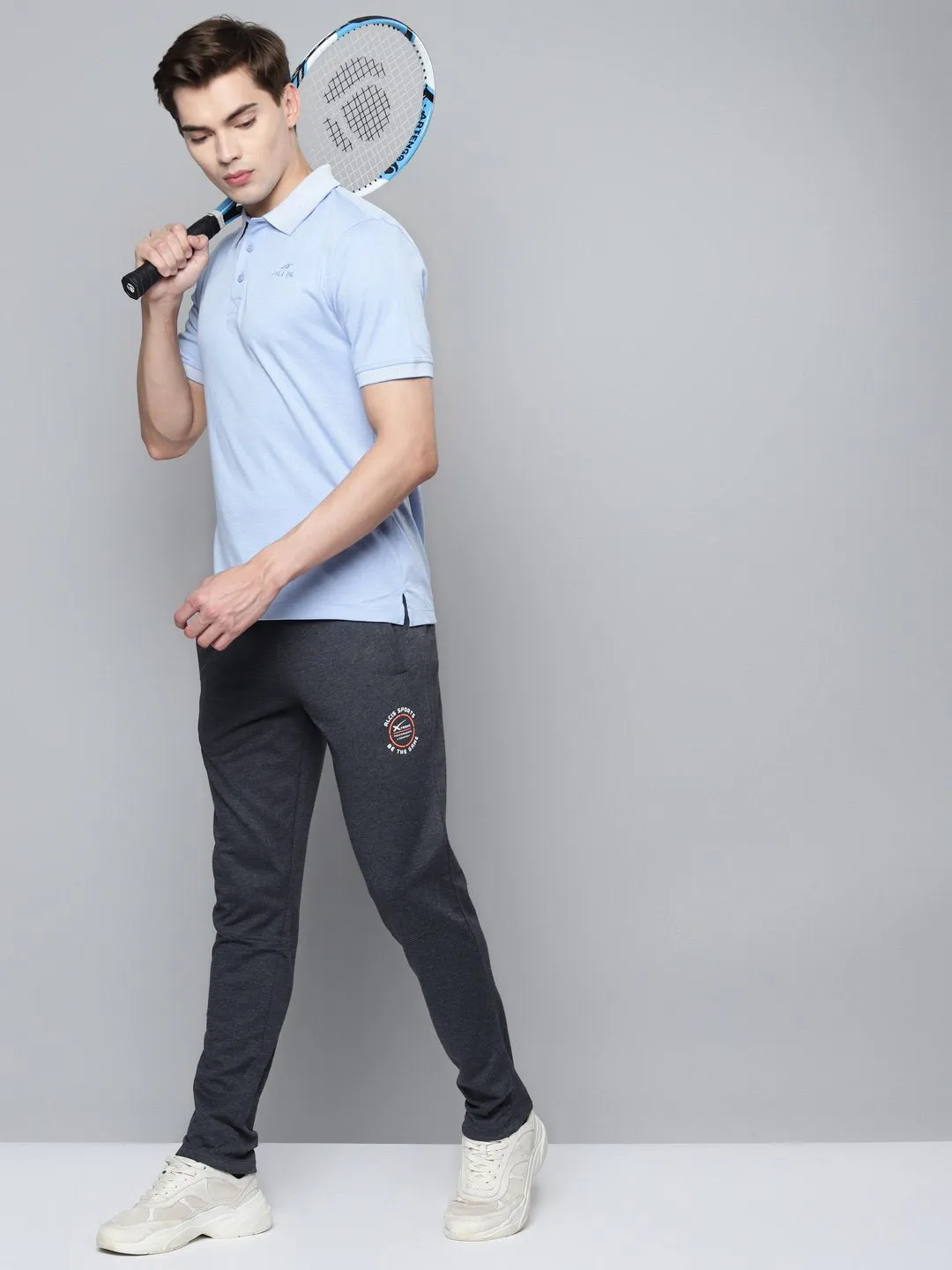 Alcis Men Navy Blue Solid Track Pants