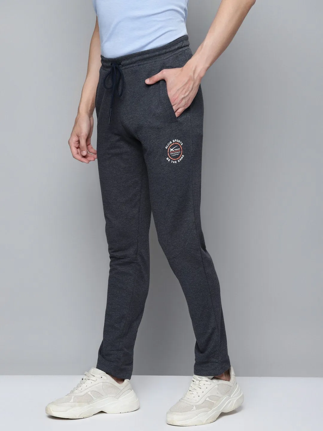 Alcis Men Navy Blue Solid Track Pants