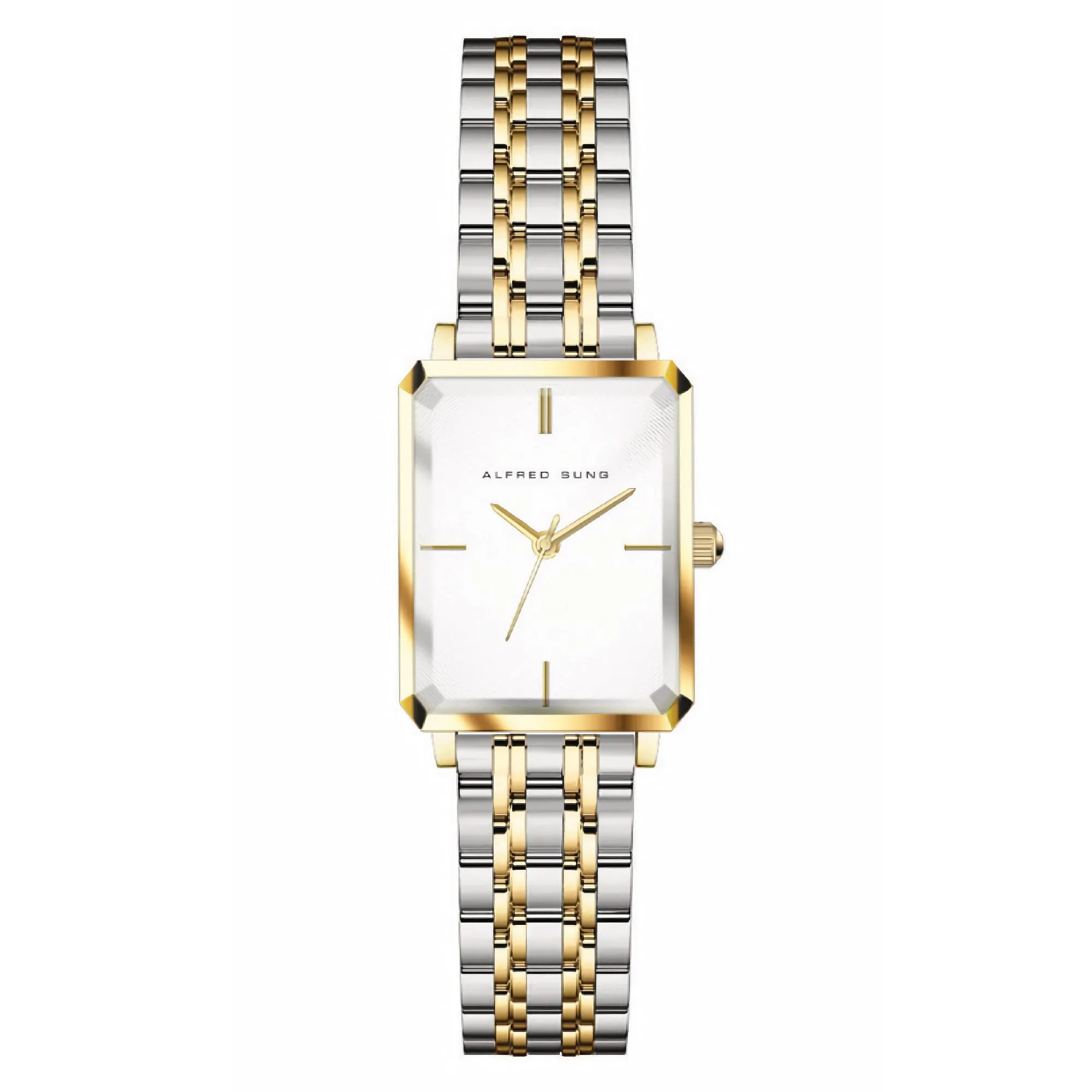 Alfred Sung Octavia White Dial Two-Tone Bracelet Ladies watch