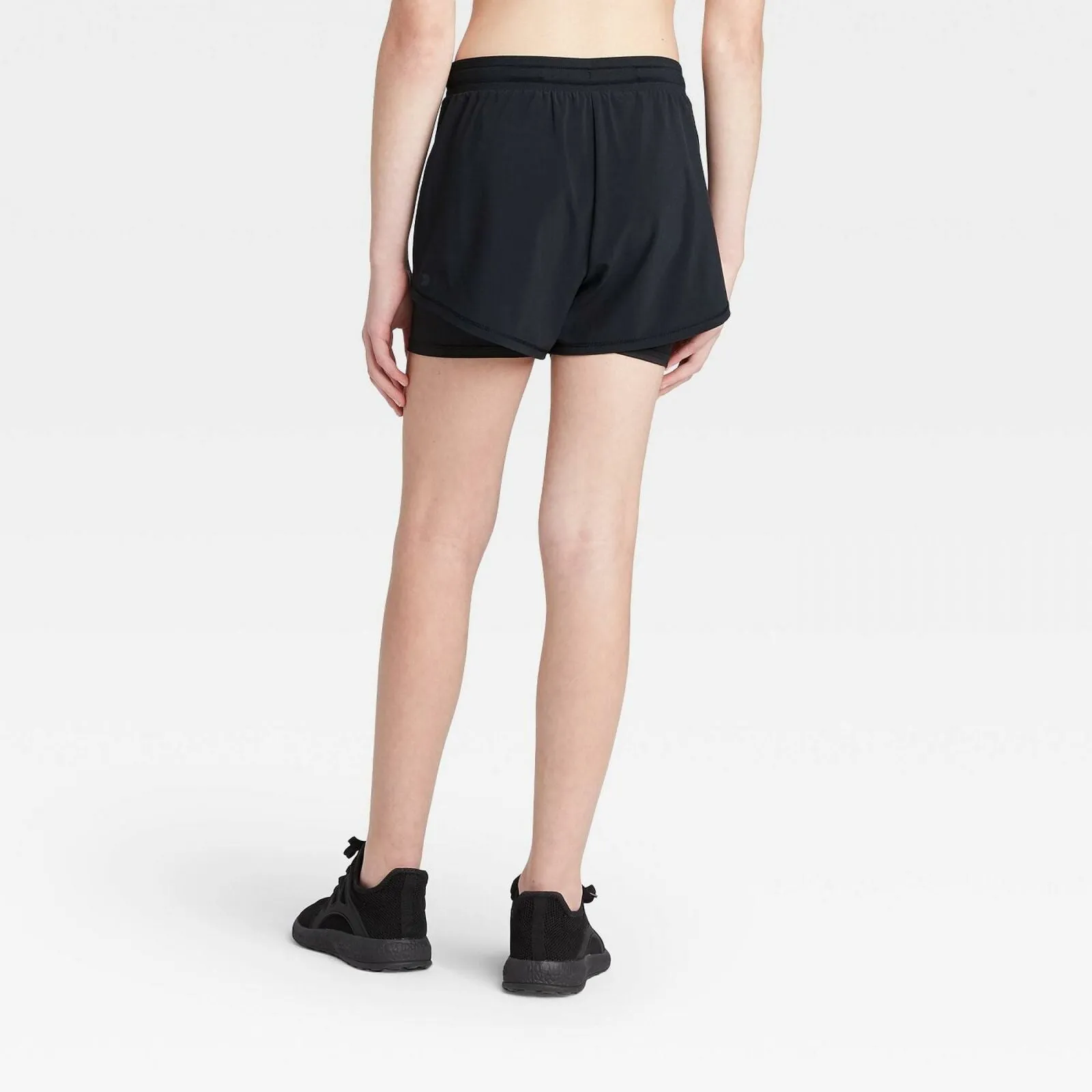 All In Motion Girls Double Layer Running Shorts