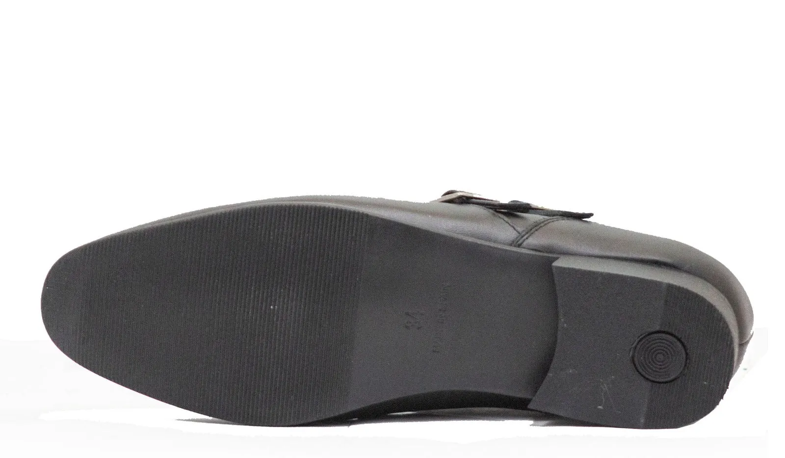Andanines Boys Black Dress Leather Double Buckle Dress Shoe 172750