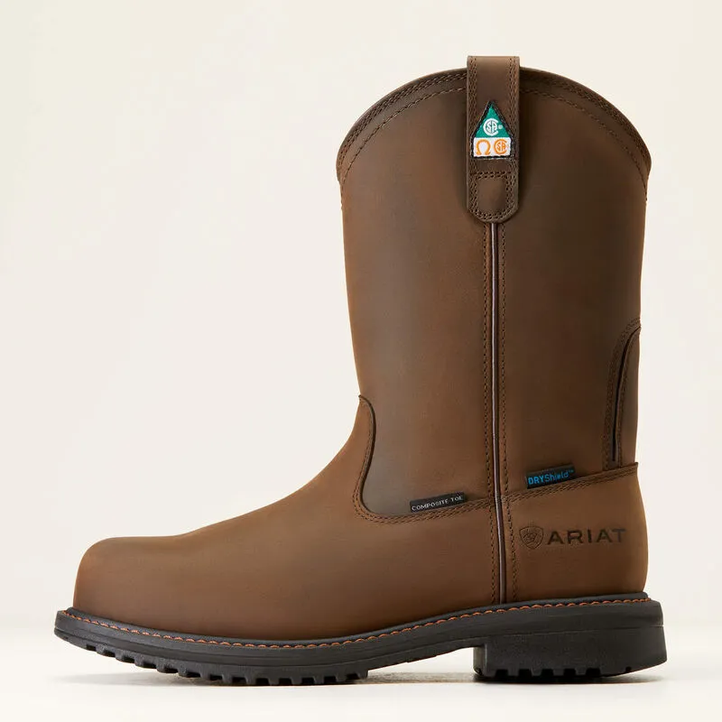 Ariat Men's Rigtek Comp Toe Waterproof Wellington Work Boot -Brown- 10035988