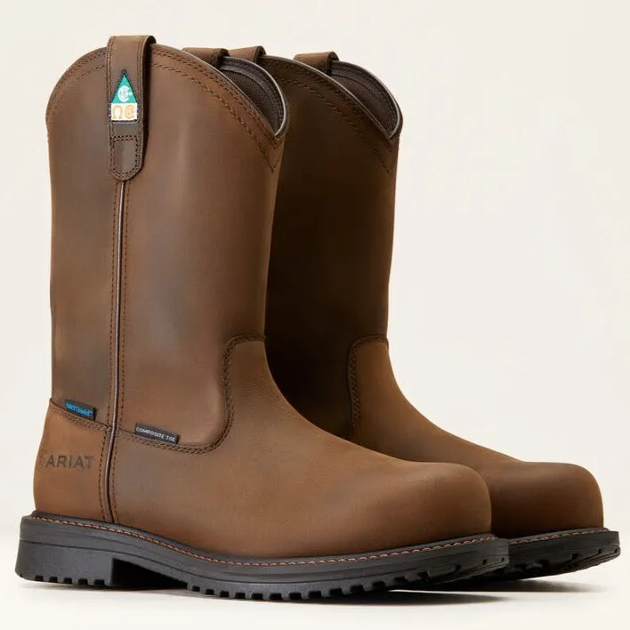 Ariat Men's Rigtek Comp Toe Waterproof Wellington Work Boot -Brown- 10035988