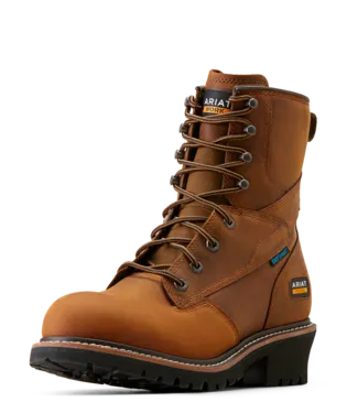 Ariat MNS Logger Shock Shield Waterproof Work Boot/Copper Brown