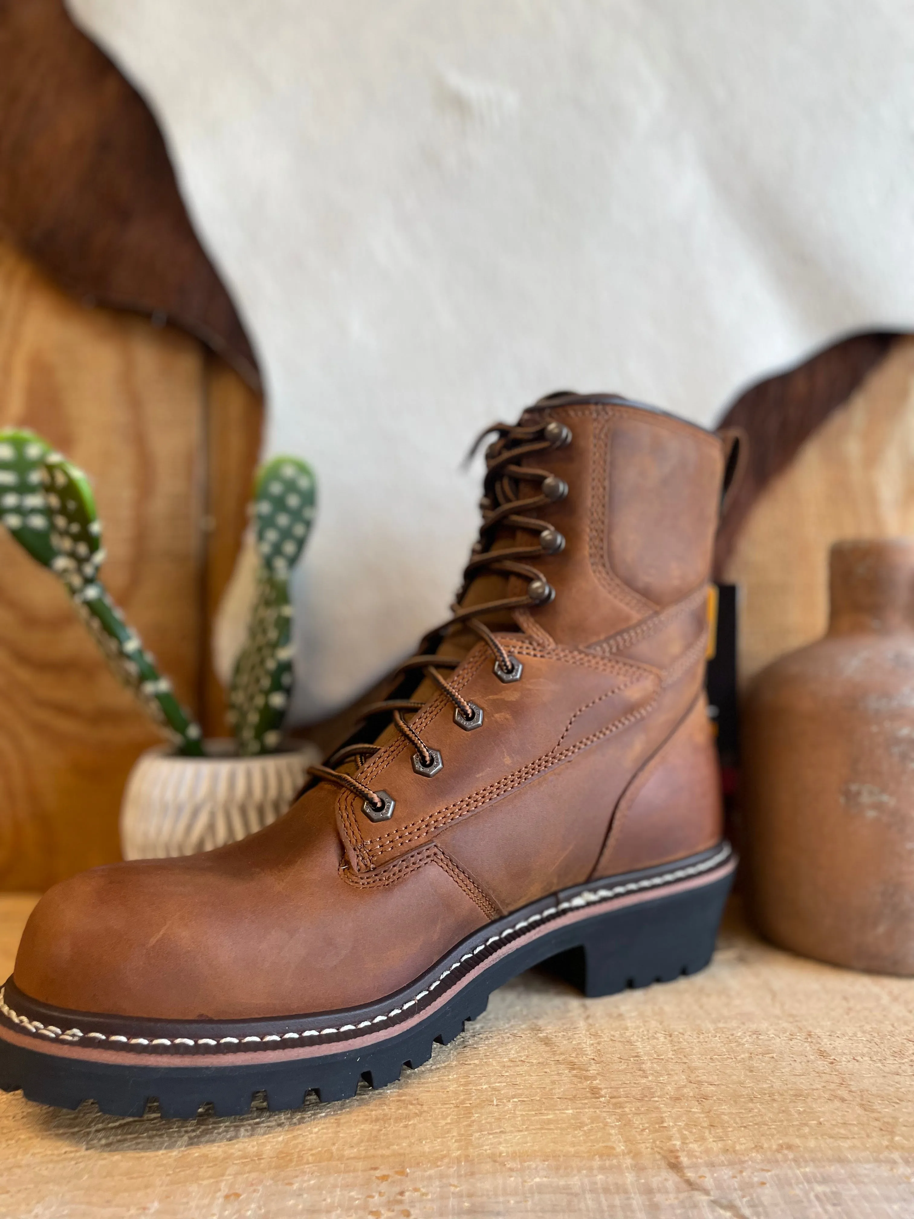 Ariat MNS Logger Shock Shield Waterproof Work Boot/Copper Brown