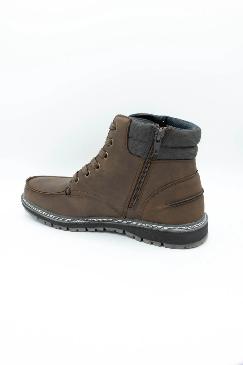 B52 by Bullboxer Moc Toe Boots for Men in Dark Brown  | 877-A5-8413A-DK BROWN