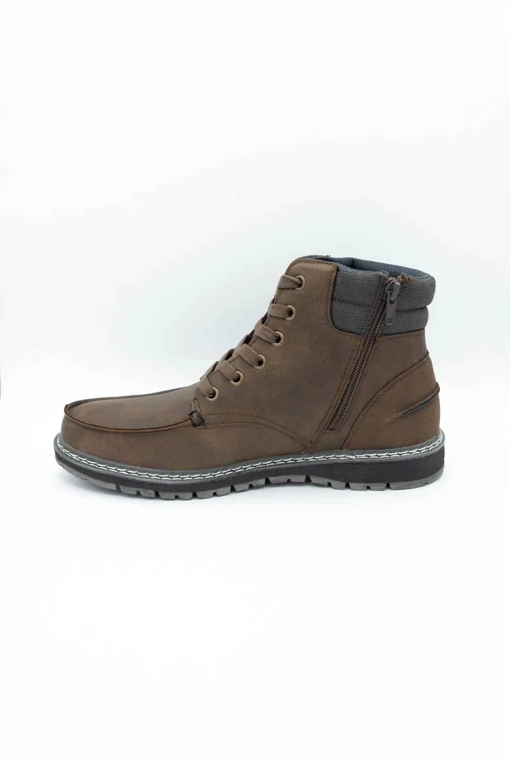 B52 by Bullboxer Moc Toe Boots for Men in Dark Brown  | 877-A5-8413A-DK BROWN