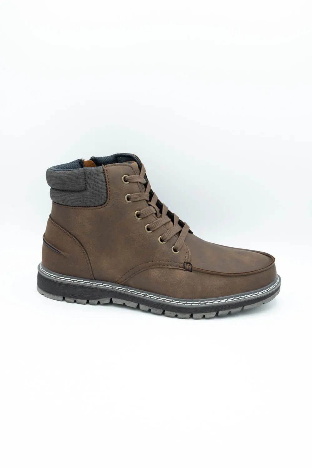 B52 by Bullboxer Moc Toe Boots for Men in Dark Brown  | 877-A5-8413A-DK BROWN