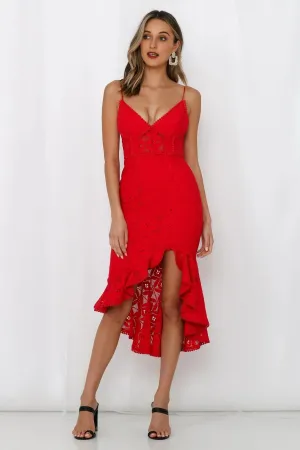 Back In The Habit Midi Dress Red