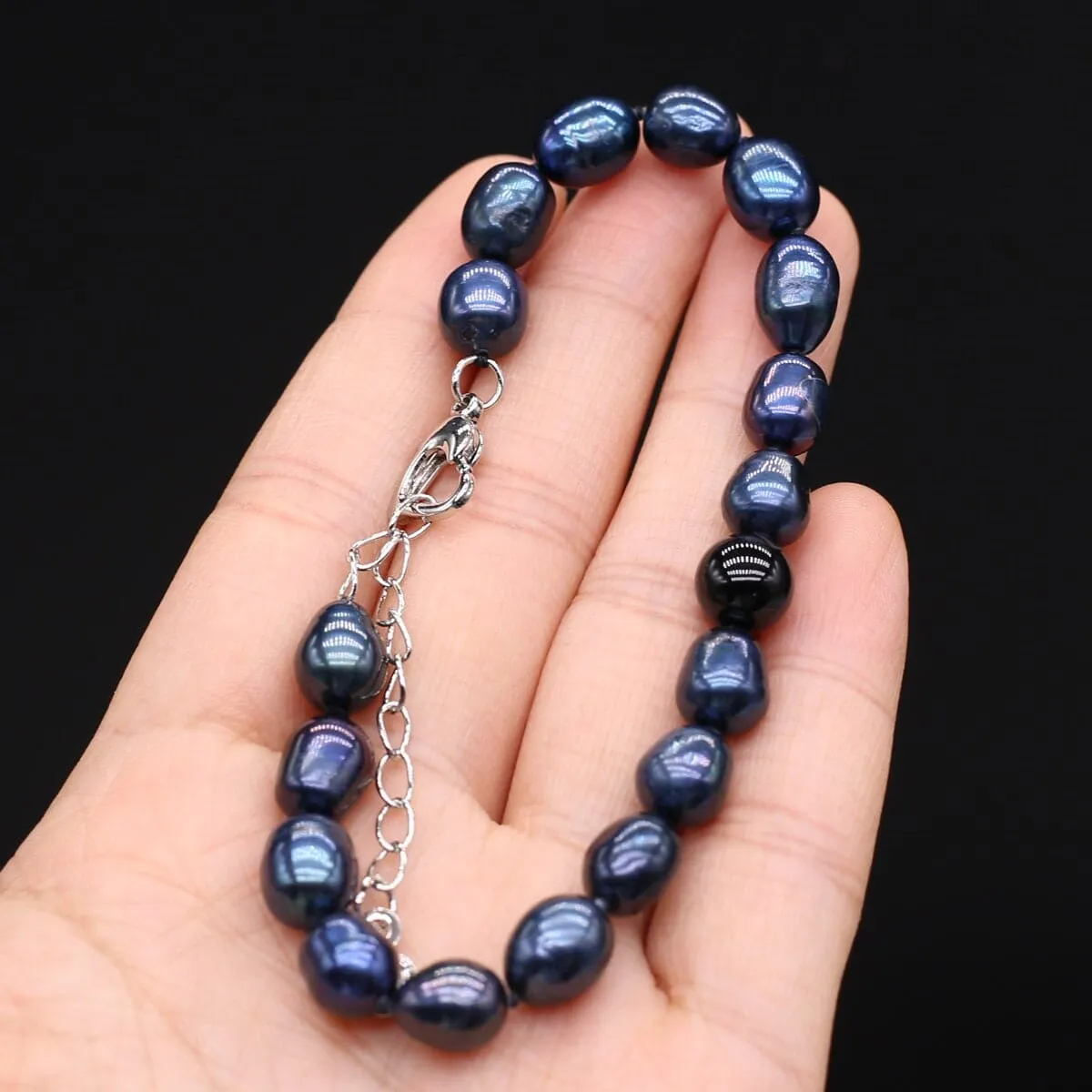 Black Genuine Freshwater Pearl 4 PC Necklace Set, Natural Pearl Jewelry Set, Bridesmaid Black Cultured Pearl Necklace, Bracelet Jewelry Set
