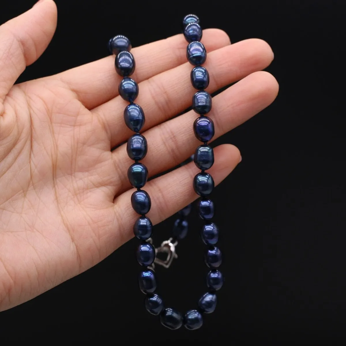 Black Genuine Freshwater Pearl 4 PC Necklace Set, Natural Pearl Jewelry Set, Bridesmaid Black Cultured Pearl Necklace, Bracelet Jewelry Set