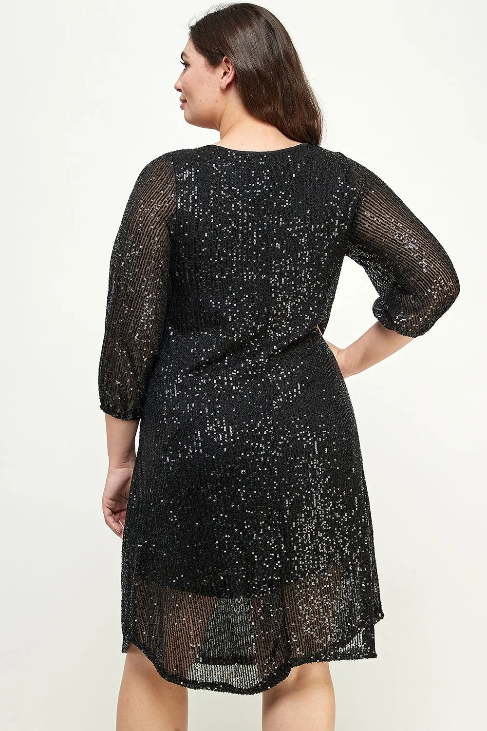 Black Plus Sequin Baby Doll Dress 10/23/24 9137