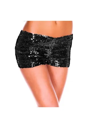 Black Sequin Booty Shorts