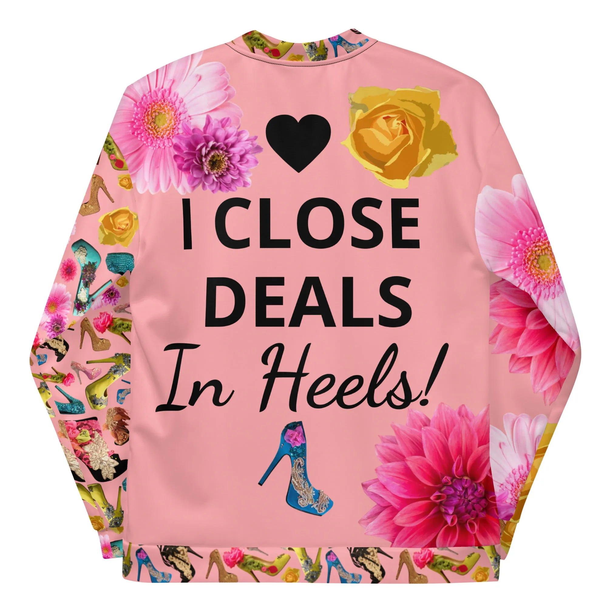Bomber Jacket 'I close deals in heels'