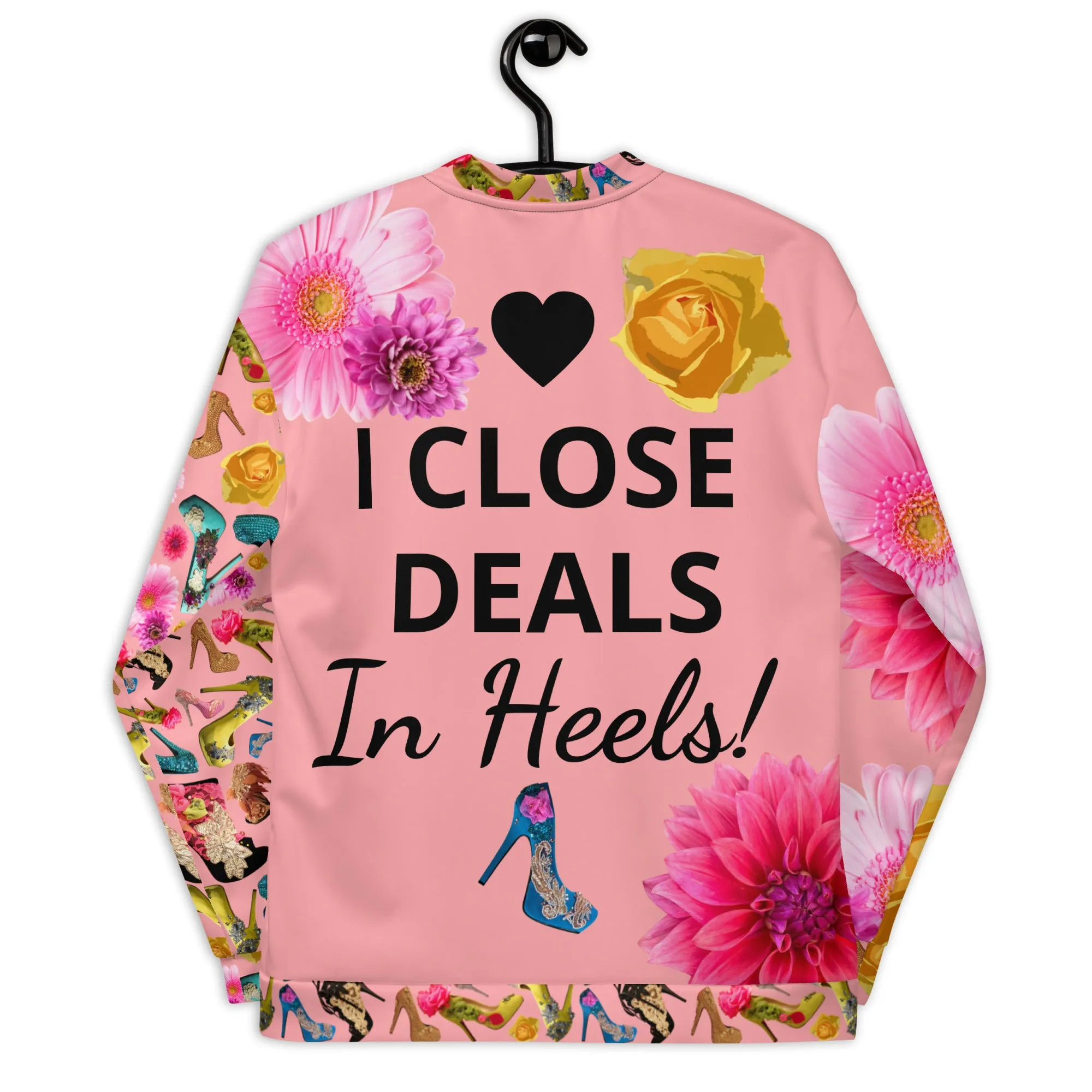 Bomber Jacket 'I close deals in heels'