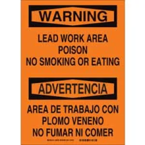 Brady Bilingual WARNING Lead Work Area Poison No Smoking Or Eating Sign/ Buy online
