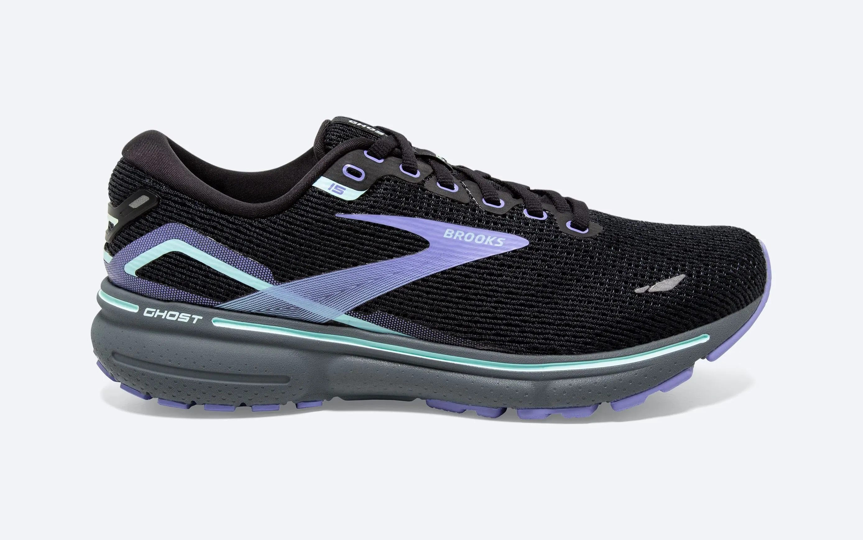 Brooks Women's Ghost 15 - Black/Jacaranda/Salt