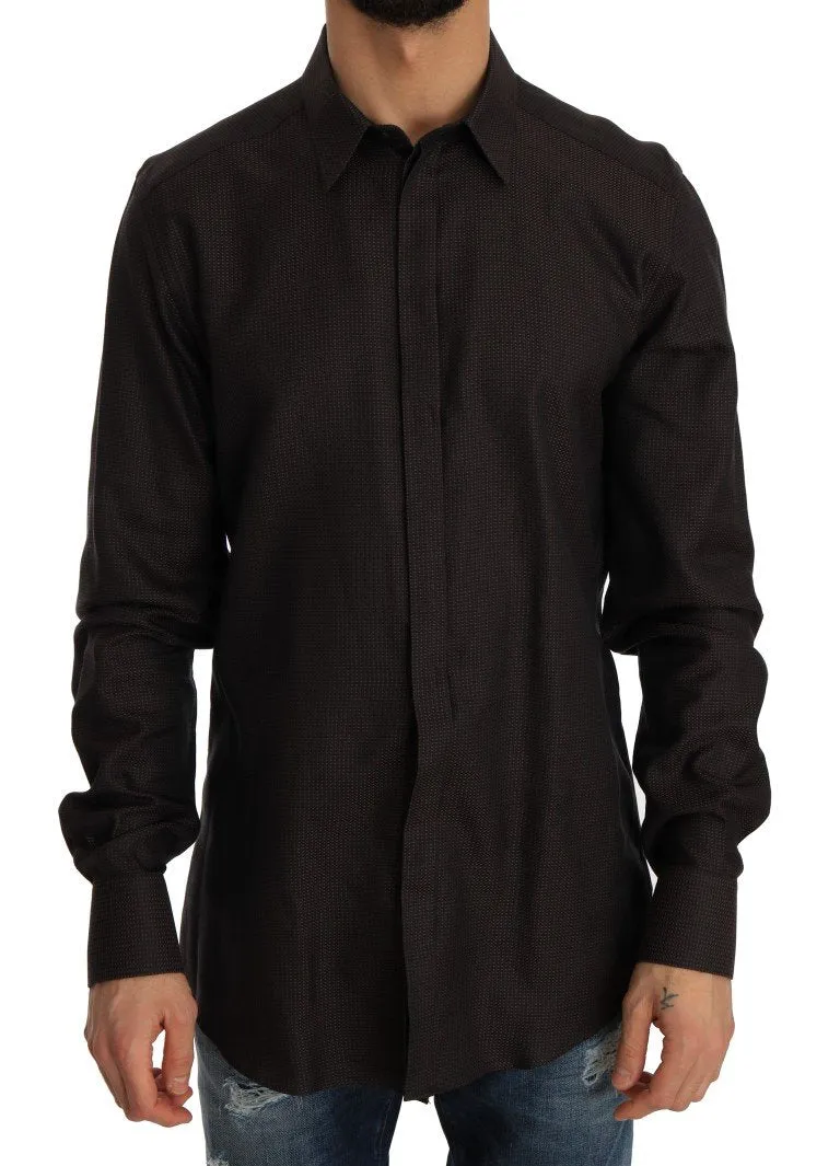 Brown Dress GOLD Slim Fit Cotton Shirt