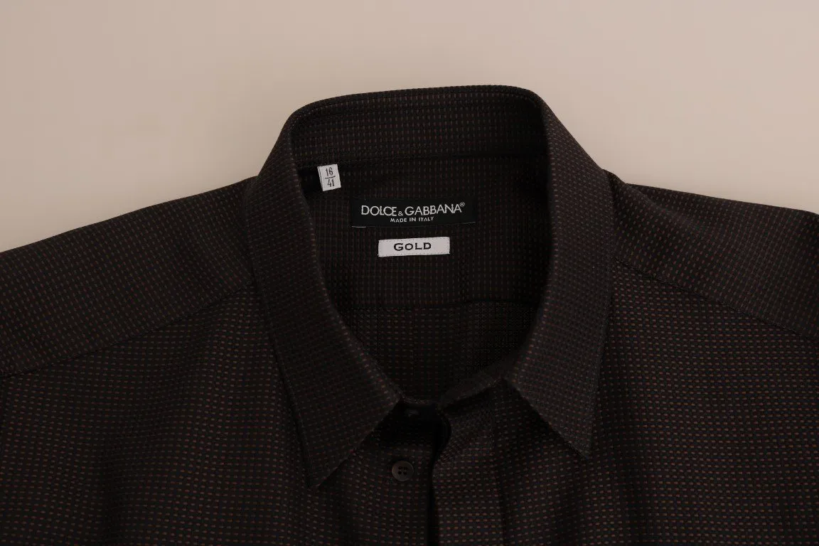 Brown Dress GOLD Slim Fit Cotton Shirt