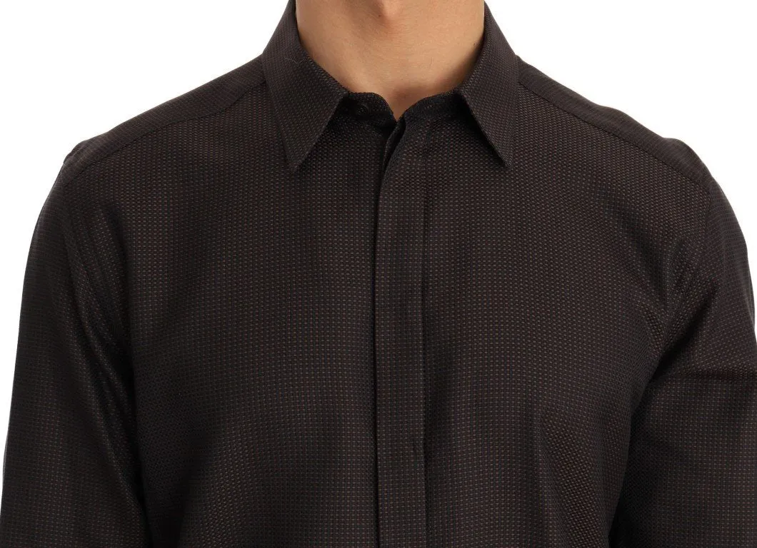Brown Dress GOLD Slim Fit Cotton Shirt
