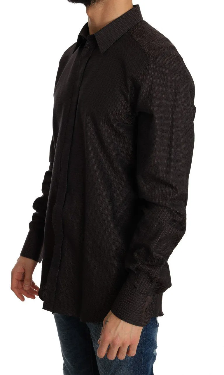 Brown Dress GOLD Slim Fit Cotton Shirt
