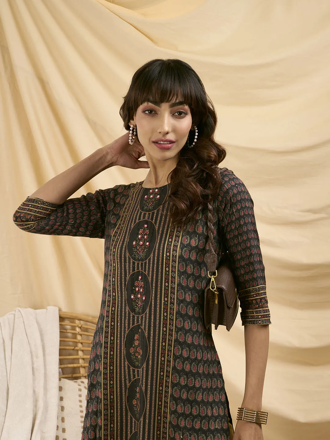 Brown Kurta For Women - Women Muslin Comfort Fit Kurta - Zola